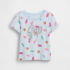 GAP - Camiseta Para Niña Con Logo Manga Corta De Algodón