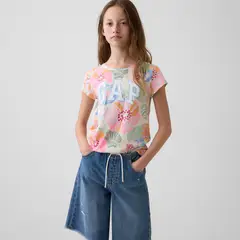 GAP - Camiseta Para Niña Con Logo Manga Corta De Algodón