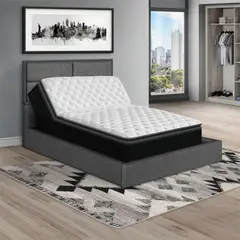 PULLMAN - Colchón Eléctrico Eco con Cama Firenze, Almohada, Resortes Pocket y Control Inalámbrico 120x190 cm