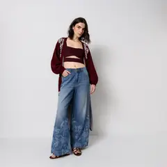 EUGENIA FERNANDEZ X FALABELLA - Jean Mujer Tiro alto de Algodón Eugenia Fernández x Falabella
