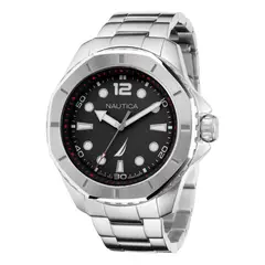 NAUTICA - Reloj Hombre Koh May Bay. Reloj Acero Inoxidable Plateado NAPKMF205