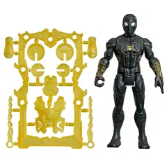 MARVEL - Figura de acción Spiderman ActionVerse Lejos de casa Traje Negro y Dorado Spiderman