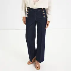 MANGO - Jean Wide leg Tiro alto Denim de Algodón
