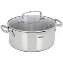 IMUSA - Olla 24Cm Con Tapa De Vidrio Maestro