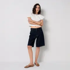 EUGENIA FERNANDEZ X FALABELLA - Bermuda Mujer Tiro bajo con Bordado de Algodón Eugenia Fernández x Falabella