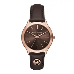 MICHAEL KORS - Reloj Mujer Slim Runway. Reloj Cuero Café MK7546
