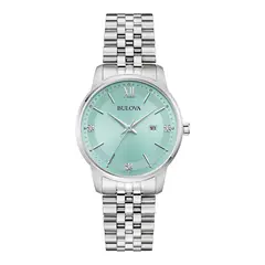 BULOVA - Reloj Mujer Clásico. Reloj Acero Inoxidable Plateado 96P259