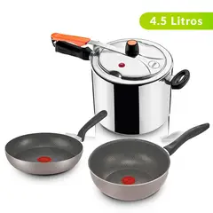 IMUSA - Olla a presión Combo 4.5 litros Secury Plus Aluminio