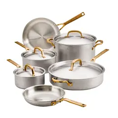 KITCHENAID - Juego De Ollas Acero Inoxidable 5 Capas, Stonewash. 10 Piezas