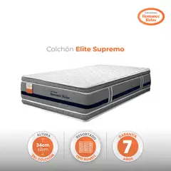 ROMANCE RELAX - Colchón Sencillo Medio Elite Supremo + 2 Almohadas + Protector de Colchón