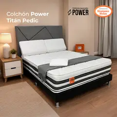 ROMANCE RELAX - Colchón Doble Firme Titan Pedic + 2 Almohadas + Protector de Colchón