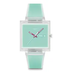 SWATCH - Reloj Unisex What If See Thru Mint?