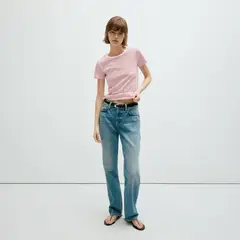 MANGO - Camiseta Mujer con Rayas Sin manga de Algodón