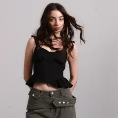 SYBILLA - Top Mujer Sin mangas de Algodón