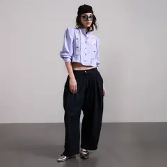SYBILLA - Camisa Mujer Manga larga de Algodón