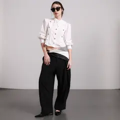 SYBILLA - Camisa Mujer Manga larga de Algodón