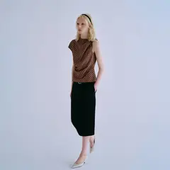 MANGO - Blusa Mujer con Cuadros Sin manga
