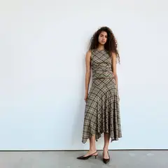 MANGO - Top Mujer con Cuadros Sin manga