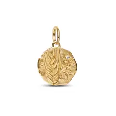 PANDORA - Charm Medallón Trigo Talla Única Recubrimiento En Oro 14K