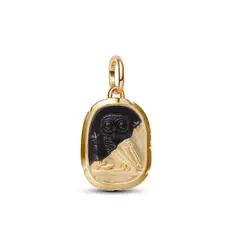 PANDORA - Charm Medallón Búho Talla Única Recubrimiento En Oro 14K