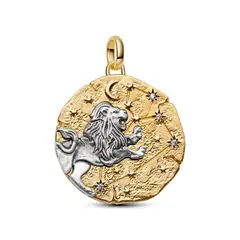 PANDORA - Charm Medallón Grande Signo Zodiacal Leo Talla Única Dos Tonos