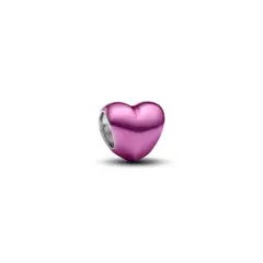 PANDORA - Mini Charm Corazón Rosado Talla Única Plata Esterlina