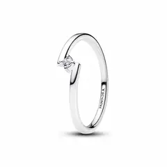 PANDORA - Anillo Solitario Dividido Plata Esterlina