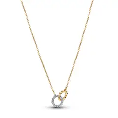 PANDORA - Collar Círculos Entrelazados De Cuentas Y Pavé Dos Tonos