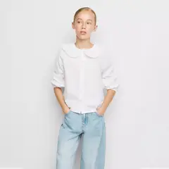 MANGO - Camisa para Niña Manga larga de Algodón