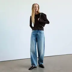 MANGO - Blusa Mujer con Encaje Manga larga
