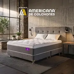 AMERICANA DE COLCHONES - Colchón King Premium Top Eurotop Lux + 2 Almohadas