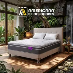 AMERICANA DE COLCHONES - Colchón Queen Premium Top Spt Lux + 2 Almohadas