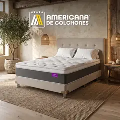 AMERICANA DE COLCHONES - Colchón Sencillo Best Dream Eut Lux + Base Cama