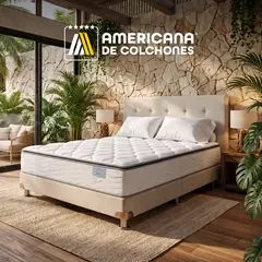 AMERICANA DE COLCHONES - Colchón Semidoble Royal Nuovo + Base Cama
