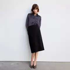MANGO - Camisa Mujer con Puntos Manga larga