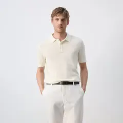 MANGO - Camiseta polo Hombre Tejido de Algodón