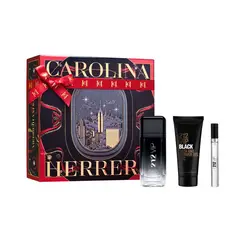 CAROLINA HERRERA - Set de Perfume Hombre incluye 212 VIP Black EDP 100 ml + Shower Gel 100 ml + Travel Size 10 ml