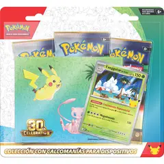 POKEMON - Cartas Pokémon TCG 30 aniversario Caja 3 Sobres + 1 Hoja de stickers + Carta Promo
