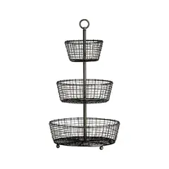 CRATE & BARREL - Frutero de 3 Niveles Bendt en Metal 66 x 37 cm
