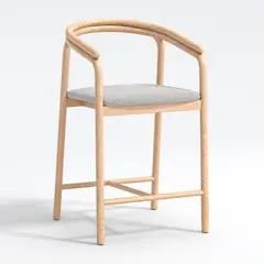 CRATE & BARREL - Silla Alta Redonda Gris