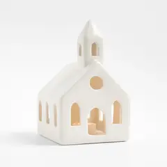 CRATE & BARREL - Adorno Iglesia Navidena Ceramica