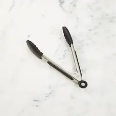 CRATE & BARREL - Mini Pinzas con Punta de Silicona Negra Tovolo