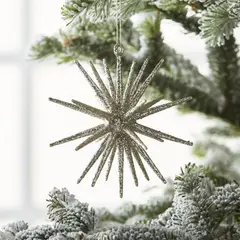 CRATE & BARREL - Adorno para árbol Glitter 3D Star en Plástico 10 cm x 10 cm