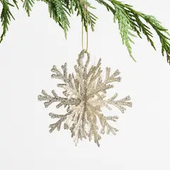 CRATE & BARREL - Adorno Arbol Vidrio Plateado