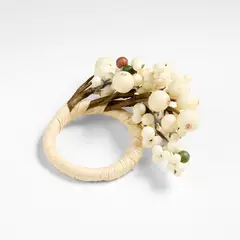 CRATE & BARREL - Aro de servilleta Holiday Berries en Poliuretano 5 cm x 6 cm (1 unidad)