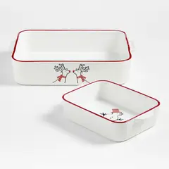 CRATE & BARREL - Bandeja Horno Arctic Friends Set X2