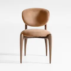 CRATE & BARREL - Silla de comedor Toffee Brown en Terciopelo