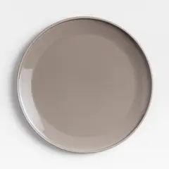 CRATE & BARREL - Plato pando llano Tour Taupe Porcelana Alto: 1.91 cm