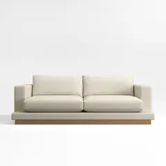CRATE & BARREL - Sofá Tidal 3 Puestos 236 cm en Tela Beige