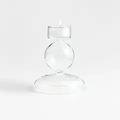 CRATE & BARREL - Porta velas Venezia en Vidrio 12 cm x 10 cm